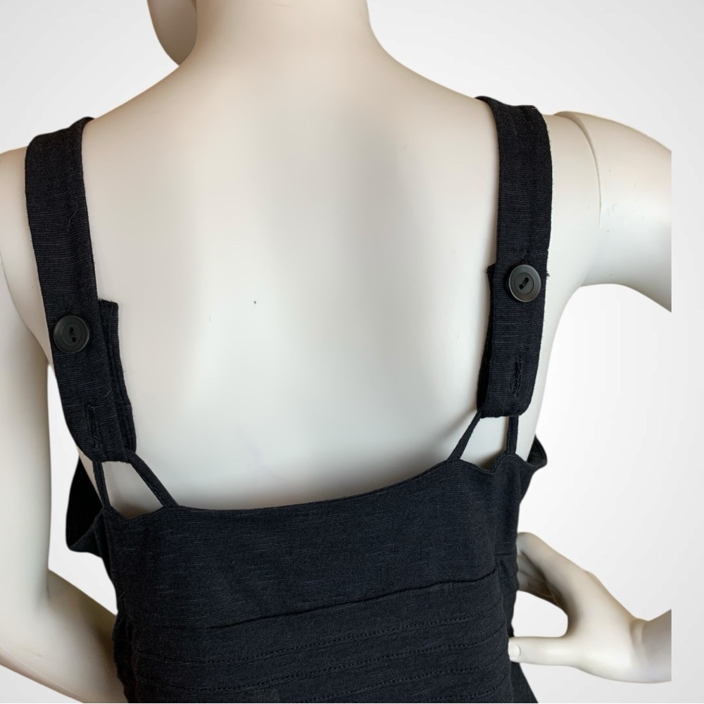 Horny Toad Elegant Black Midi Dress Organic Cotton Adjustable Straps - Picture 9 of 14